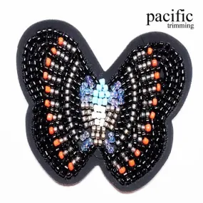 2 1/4" Colorful Beaded Butterfly Patch Sew On : PA190094