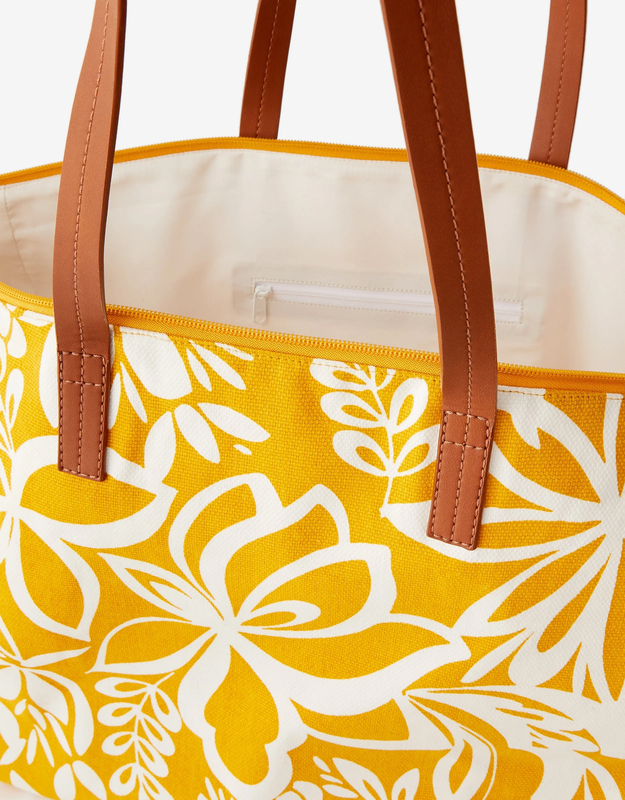 Accessorize London Women's yellow Perla Print Weekender Bag