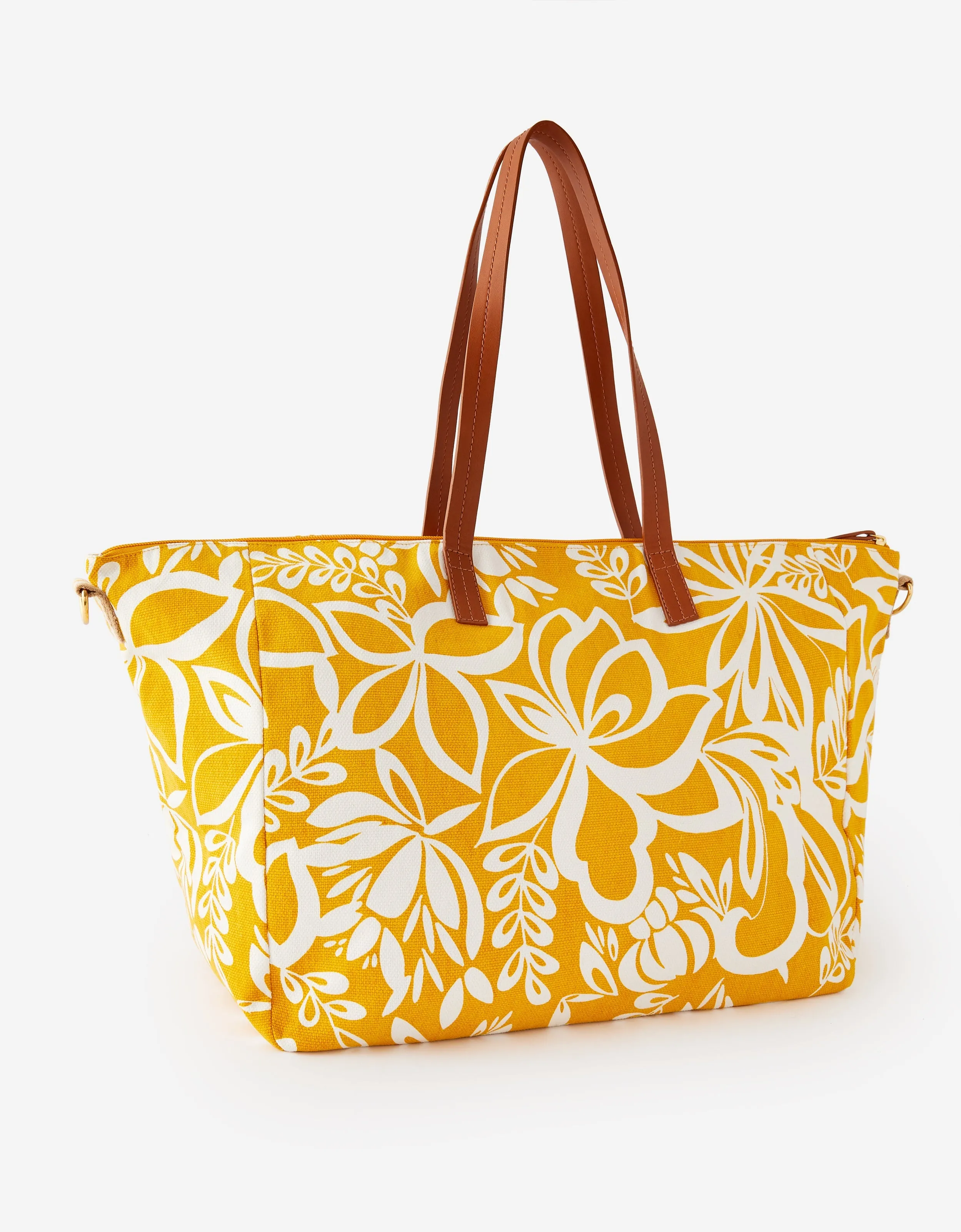 Accessorize London Women's yellow Perla Print Weekender Bag