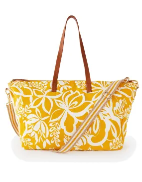 Accessorize London Women's yellow Perla Print Weekender Bag