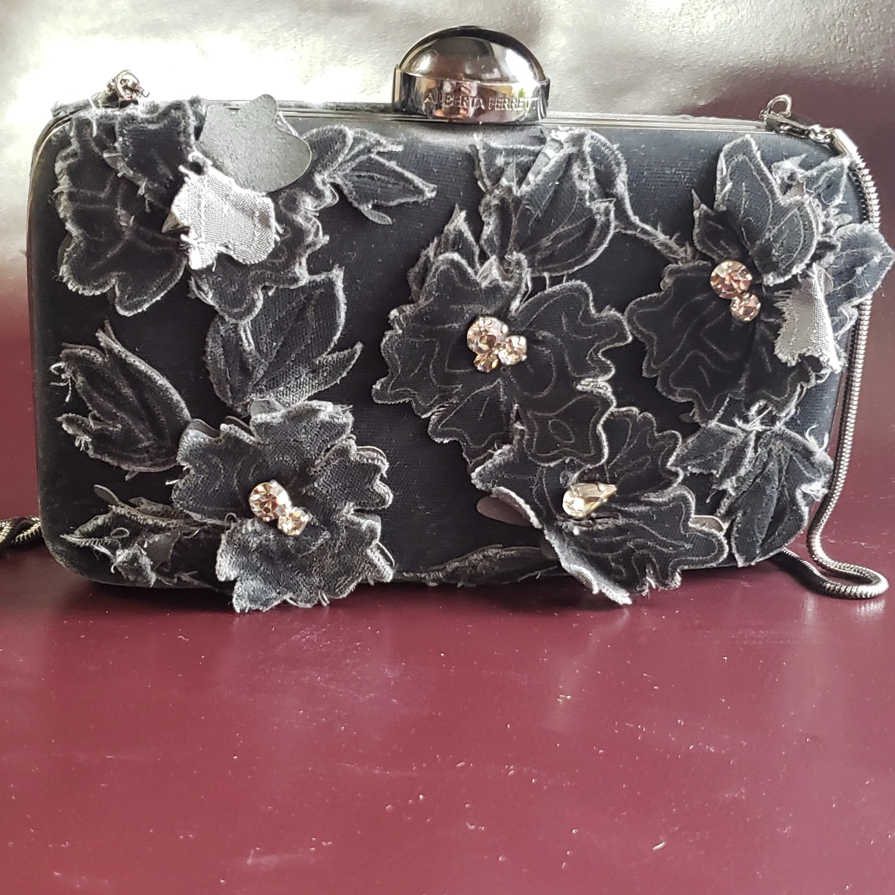 Alberta Feretti Limited Edition Box Velvet Florette Clutch