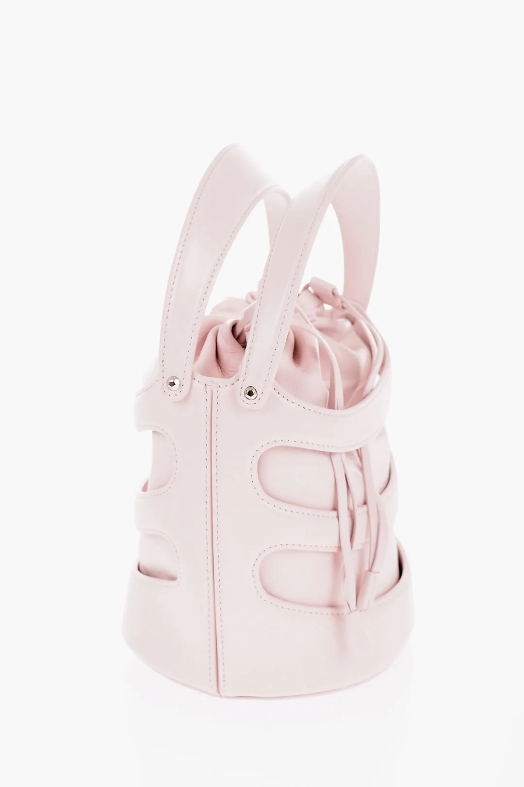 Alexander McQueen Solid Color Leather Bucket Bag