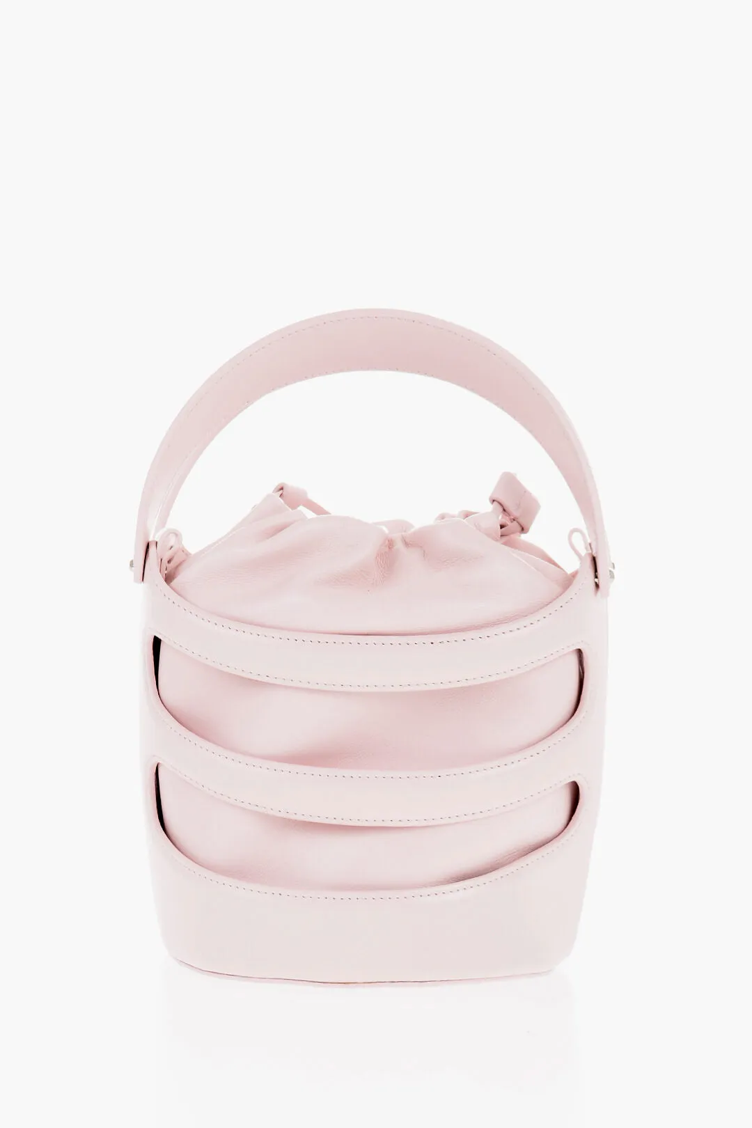 Alexander McQueen Solid Color Leather Bucket Bag