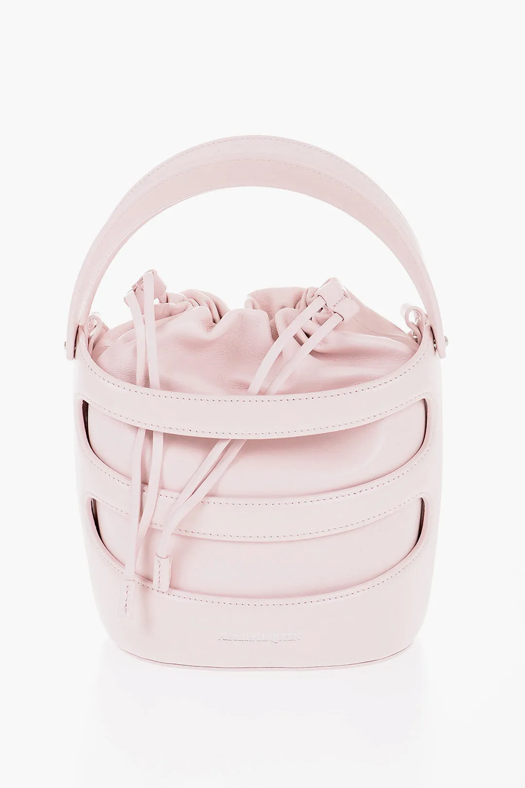 Alexander McQueen Solid Color Leather Bucket Bag