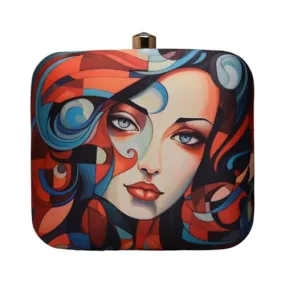 Artklim Multipattern Women Portrait Printed Clutch