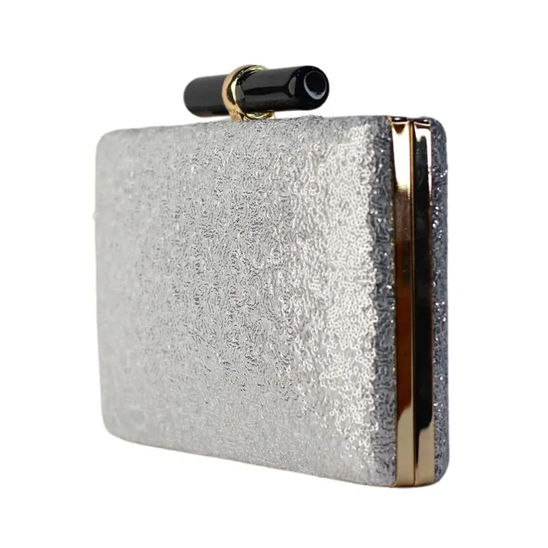 Artklim Shiny Silver Rectangular Clutch