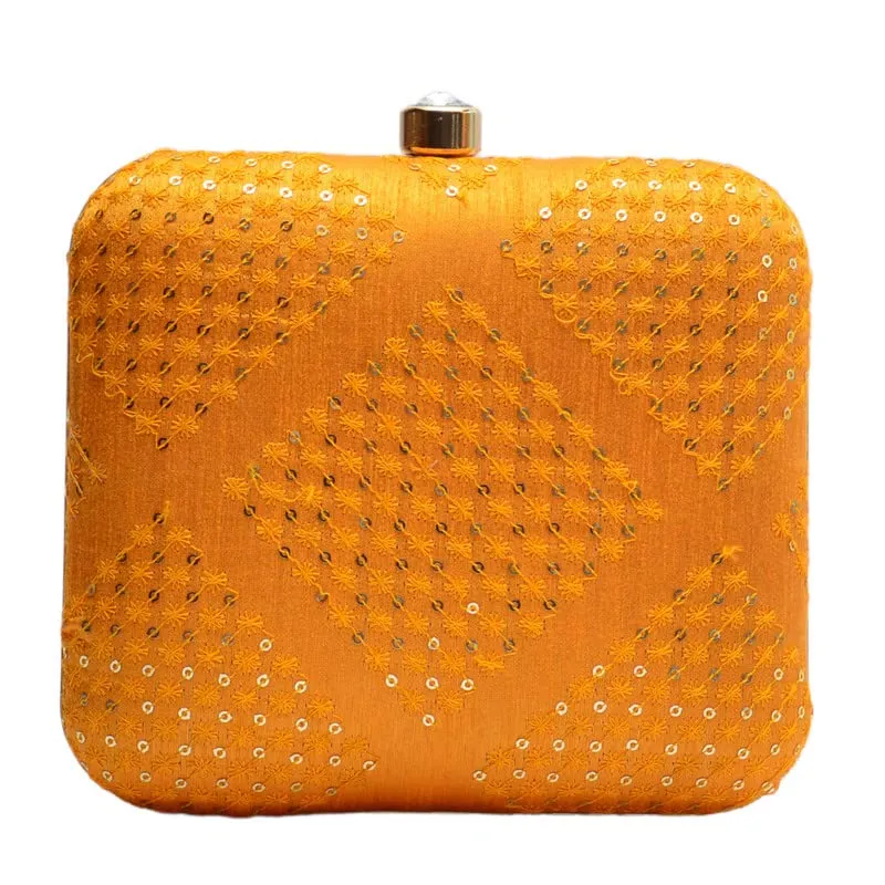 Artklim Yellow Box Shape Clutch