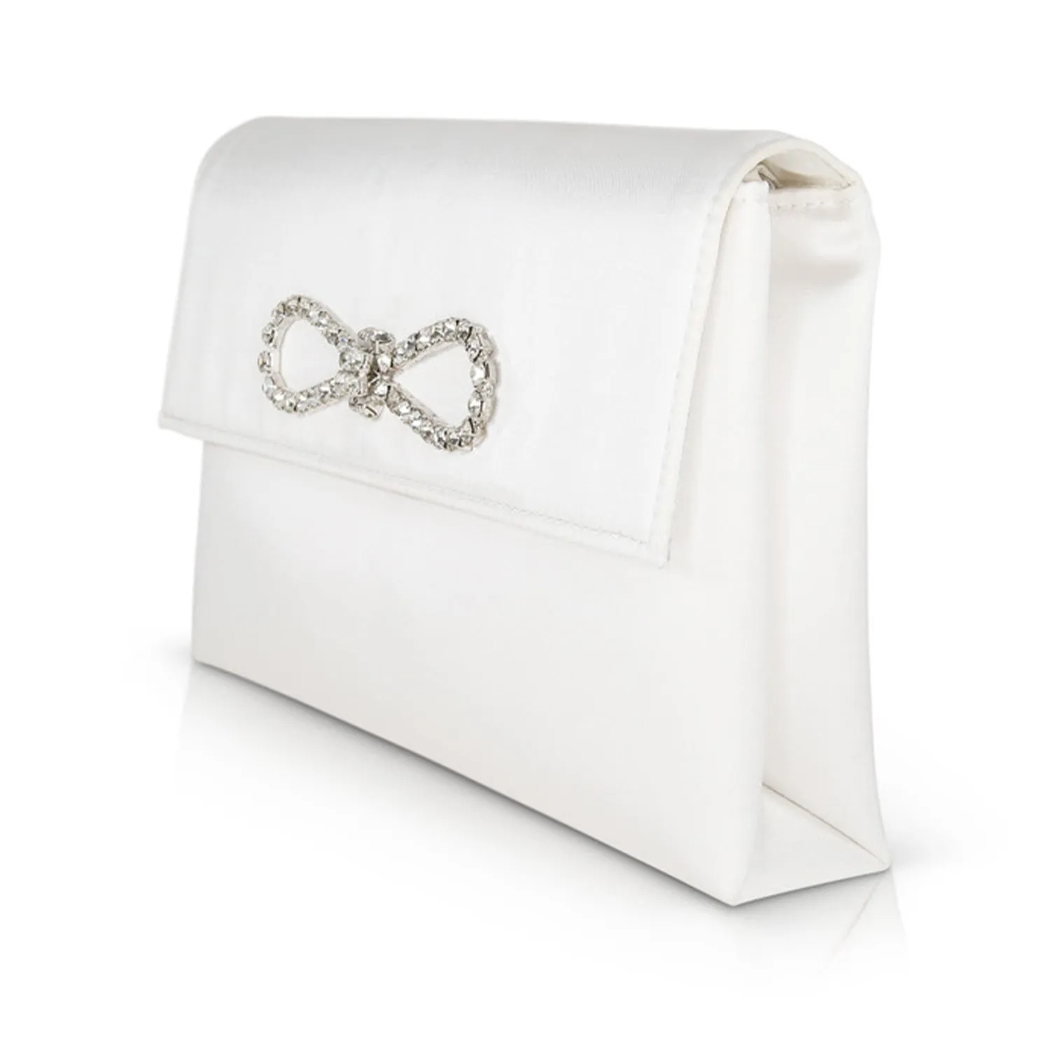 Badgley Mischka Women's Alicia Satin Envelope Clutch in Ivory