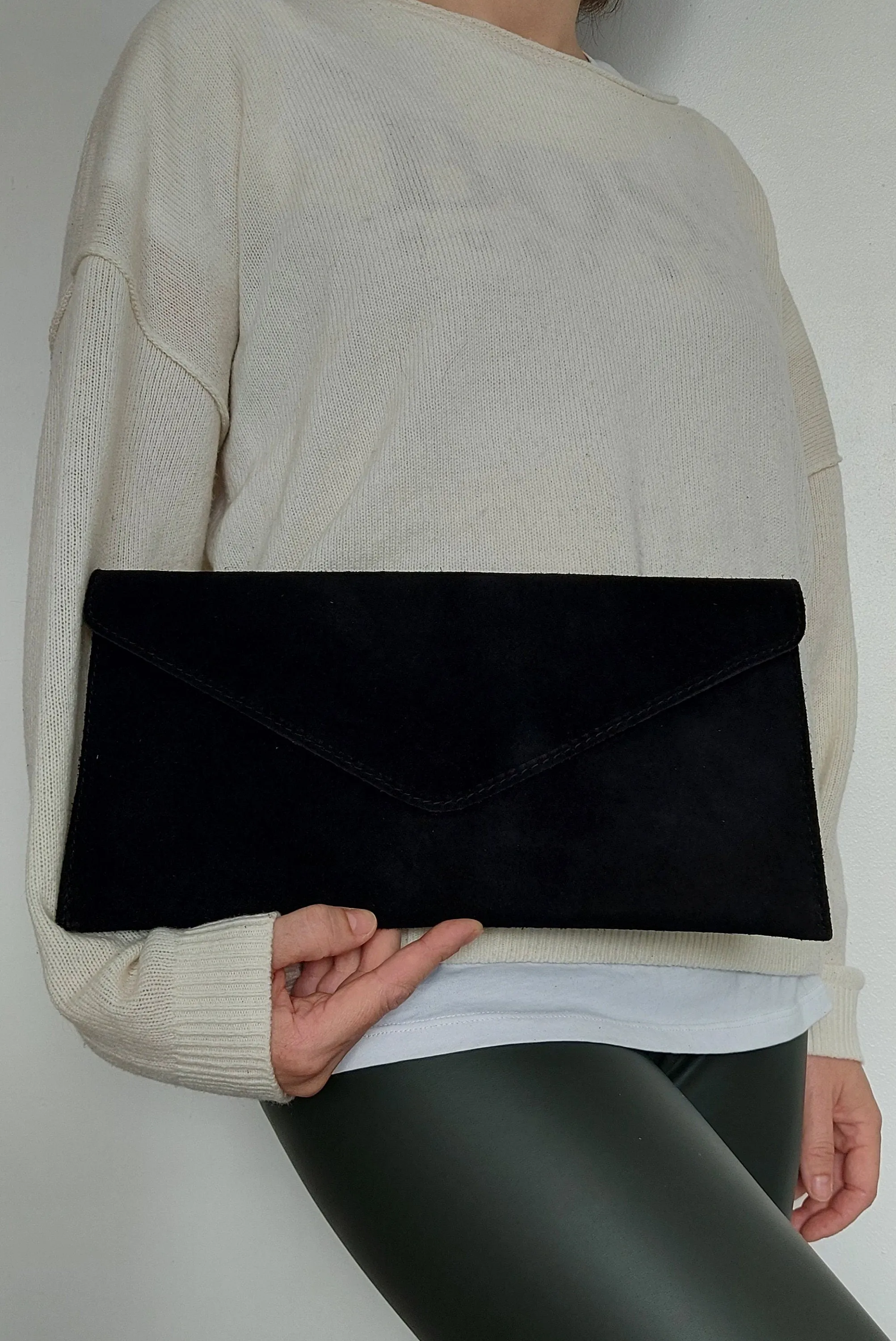 Black Envelope Clutch Bag