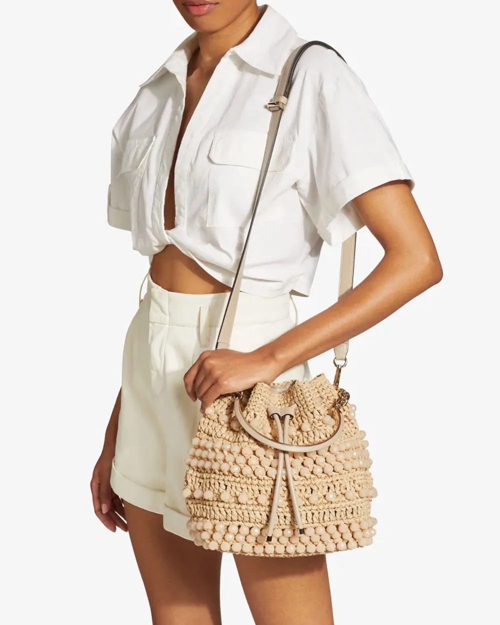 Bon Bon Bucket Bag in Natural Gold