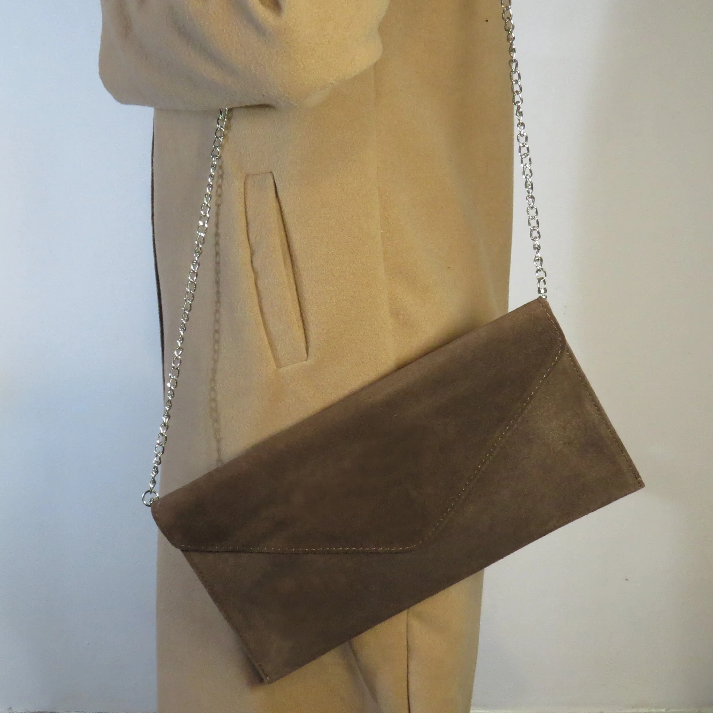 Brown Envelope Clutch Bag