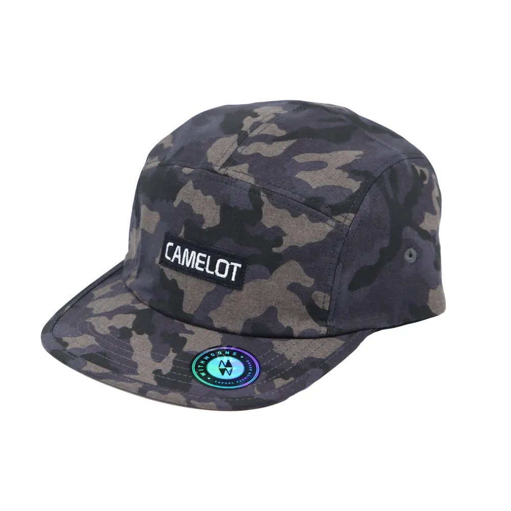 Camouflage Military Street Cap Cotton Camp Cap Lightweight 5 Panel Flat Bill Trail Hat CT21448