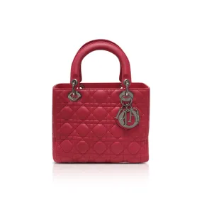 Cannage Lambskin Lady Dior Medium in Red