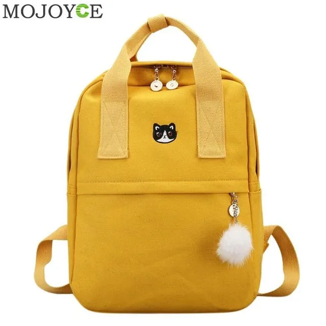 Canvas Fabric Preppy Women Backpack