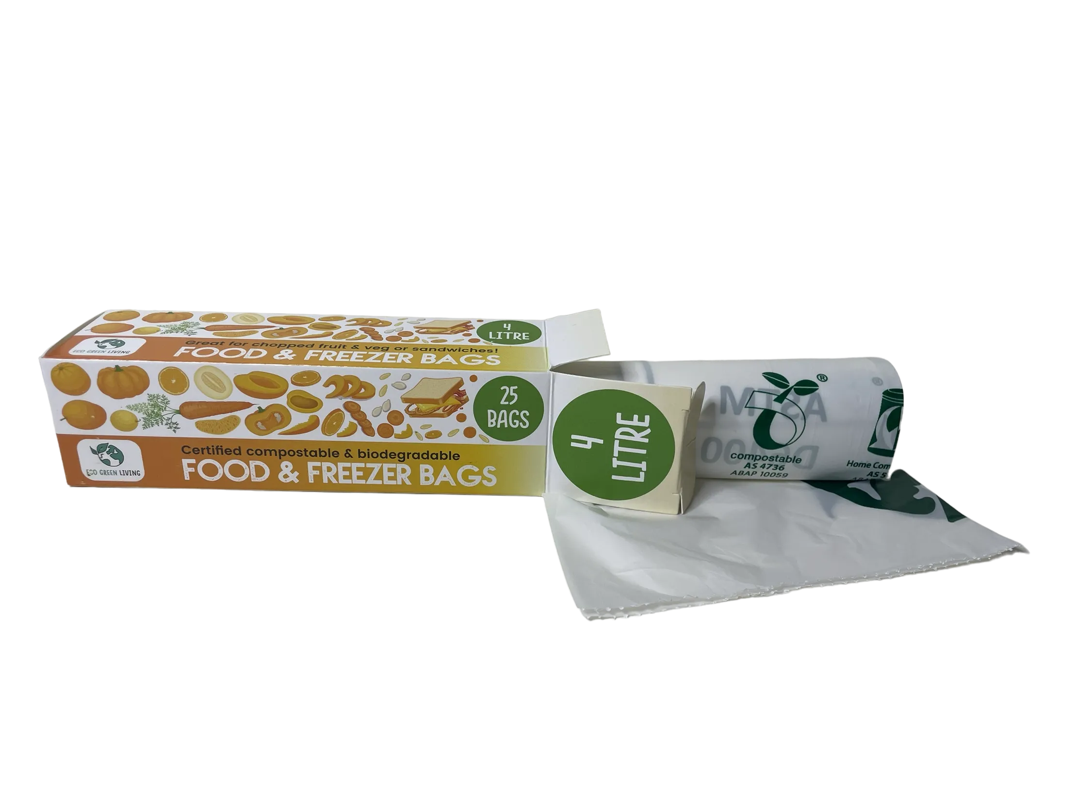 Certified Compostable Food & Freezer Bags, 1 Gallon (25 bags)