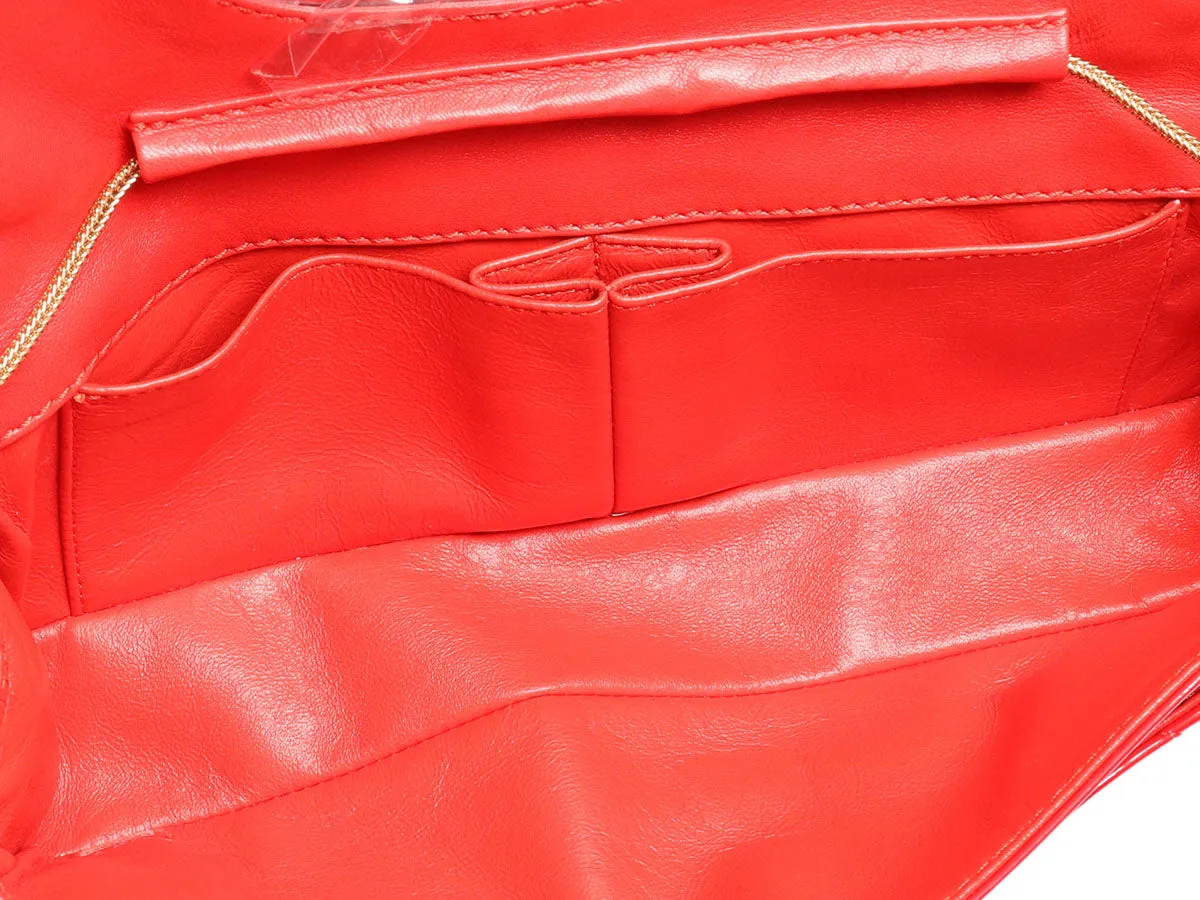 Chanel Red Quilted Patent Reissue Clutch