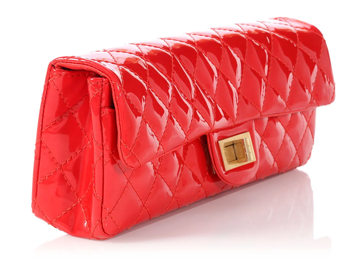 Chanel Red Quilted Patent Reissue Clutch