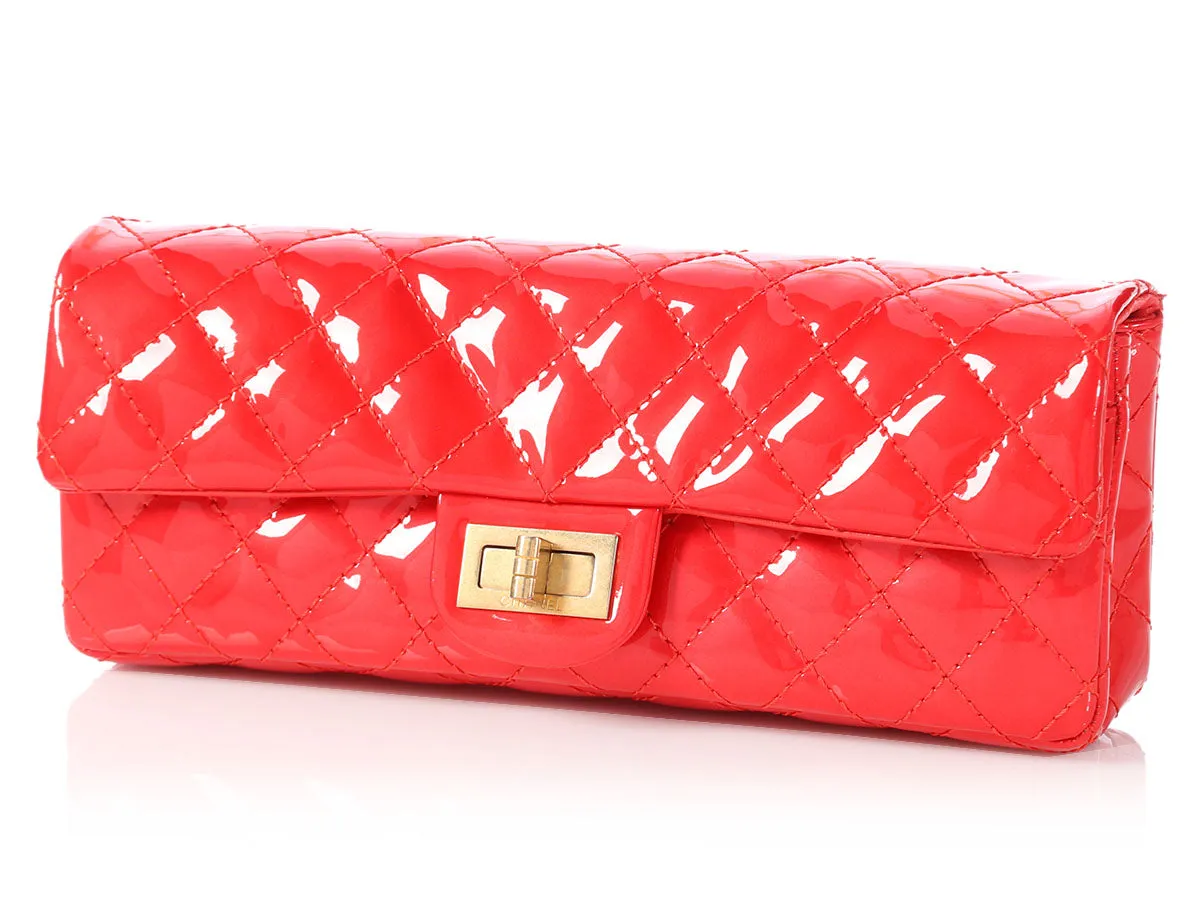 Chanel Red Quilted Patent Reissue Clutch