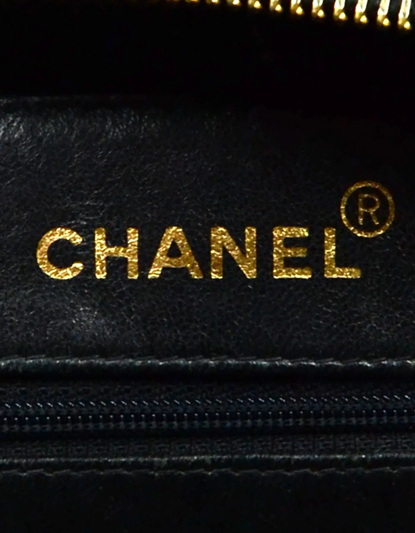 Chanel Vintage Black Patent ZIp Around Bag