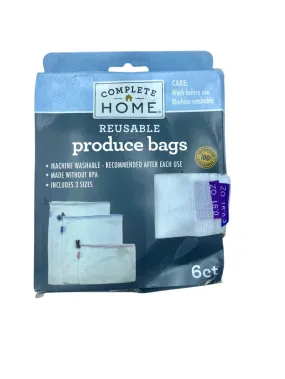 Complete Home Set of 6 Re-useable Produce Bags