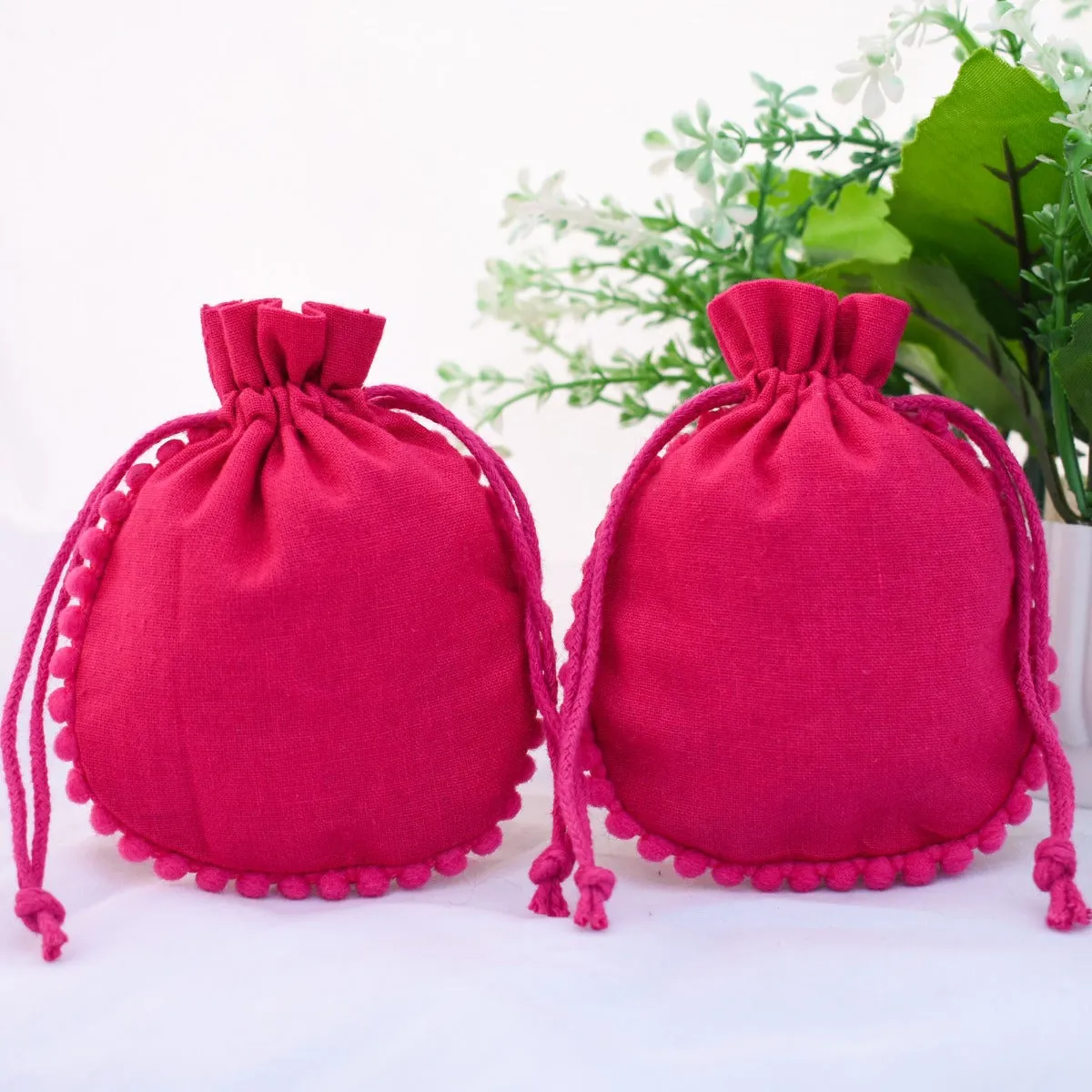 Customizable Cotton Pouch For Jewelry Packaging, Drawstring Pouch Wedding favor Bags