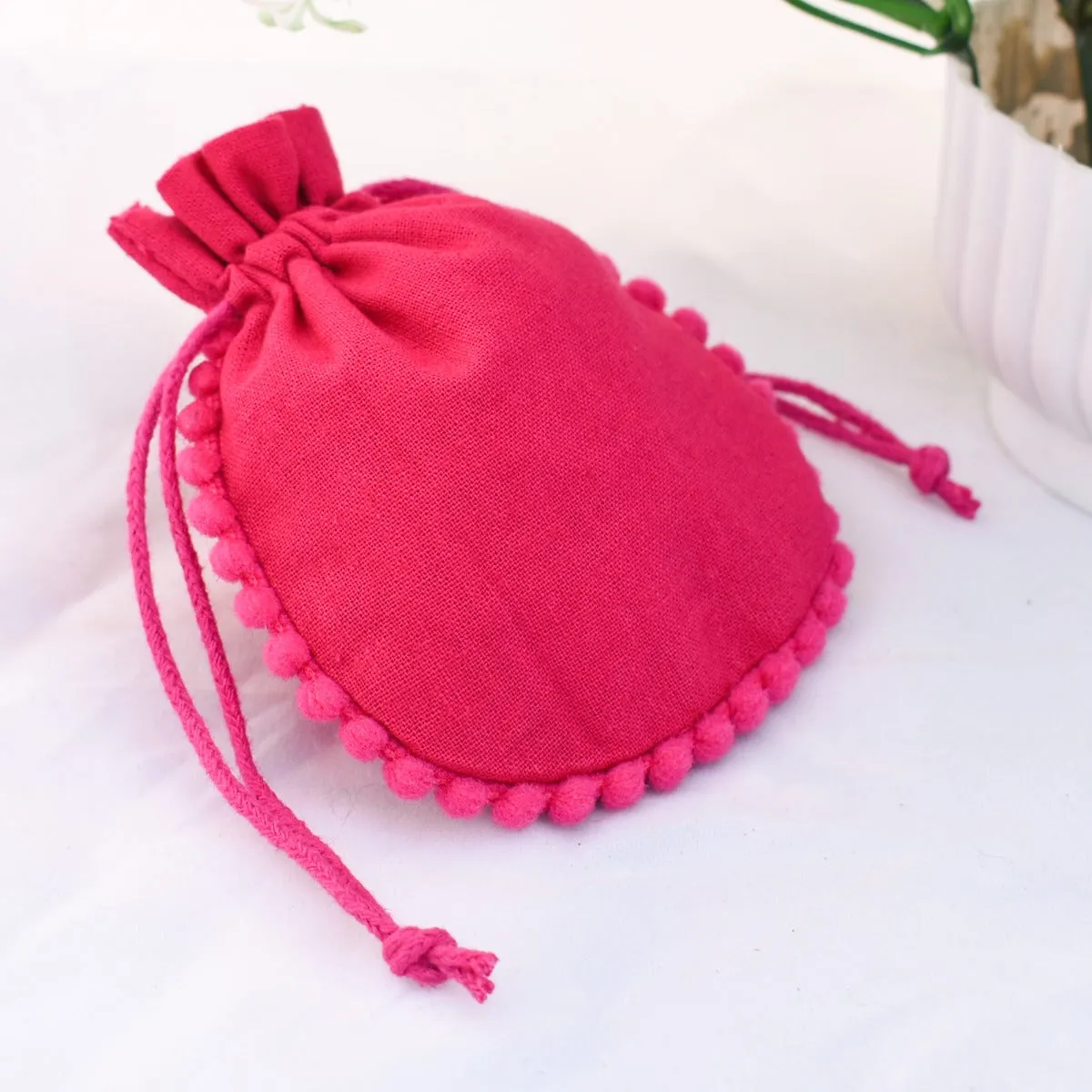 Customizable Cotton Pouch For Jewelry Packaging, Drawstring Pouch Wedding favor Bags