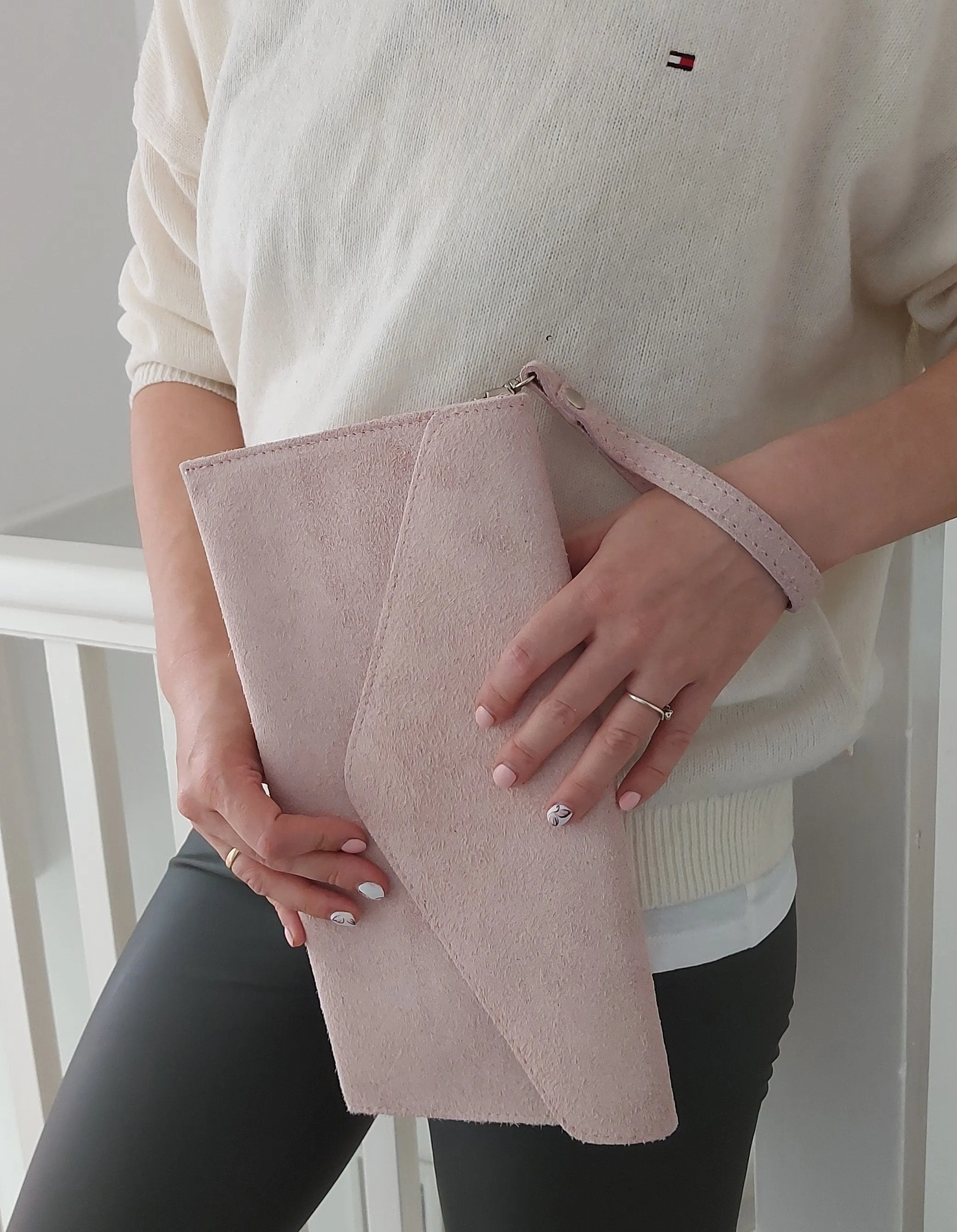 Dark Grey Envelope Clutch Bag