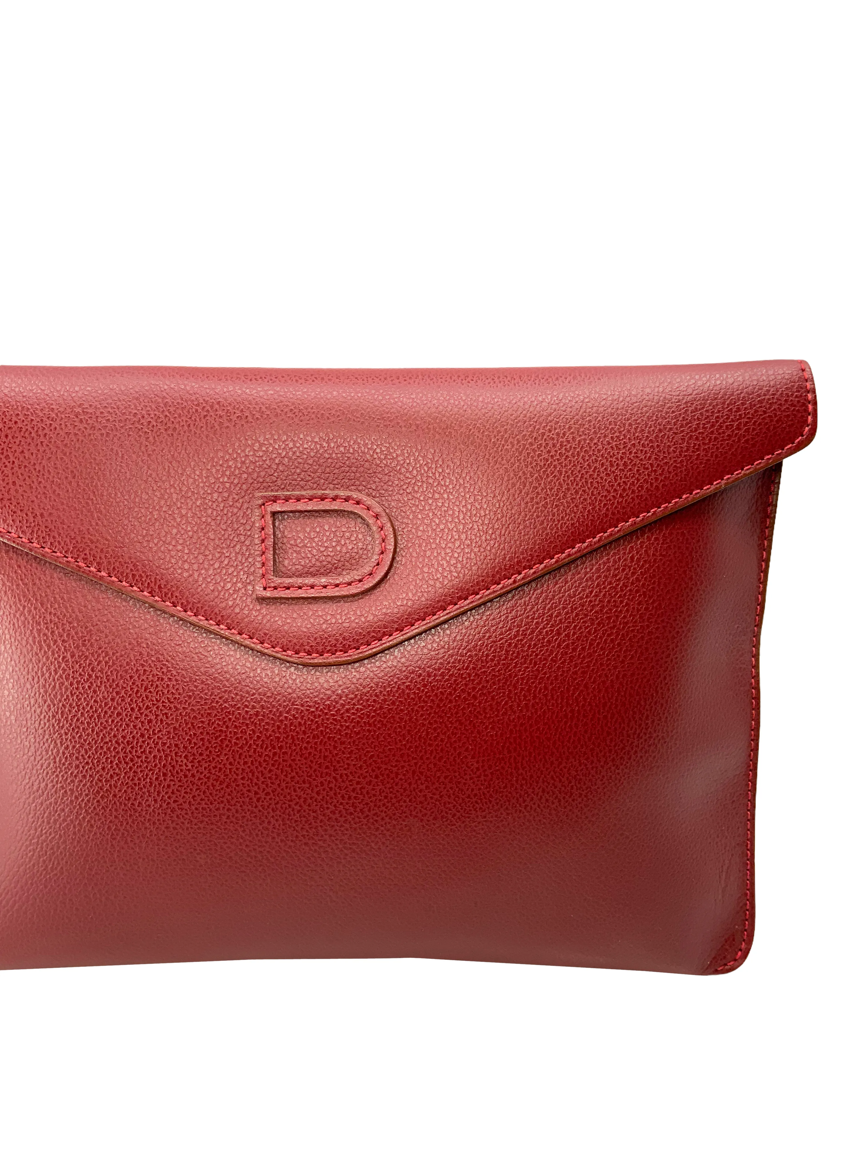 Delvaux Leather Envelope Clutch