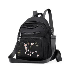 Embroidered Nylon Backpack For Women