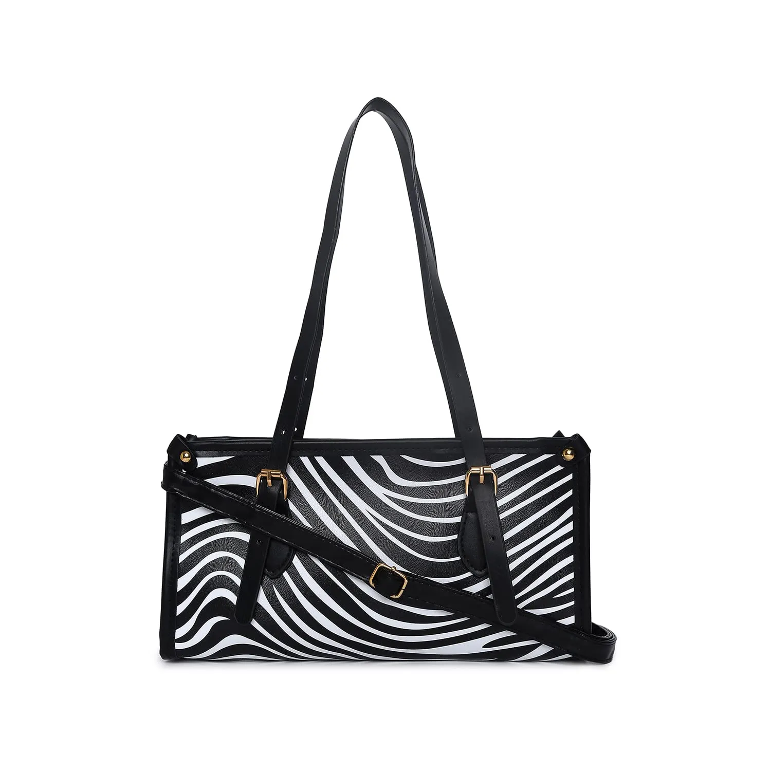 Haute Sauce Striped Hand Bag with Zip Lock (AZ_HSHB1019)