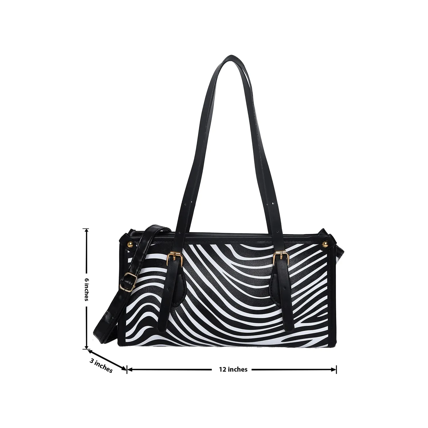 Haute Sauce Striped Hand Bag with Zip Lock (AZ_HSHB1019)