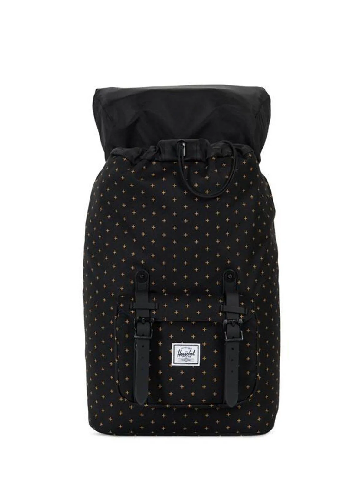 Herschel Little America Mid Backpack Black Grid Lock Gold 17L