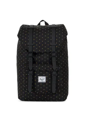 Herschel Little America Mid Backpack Black Grid Lock Gold 17L