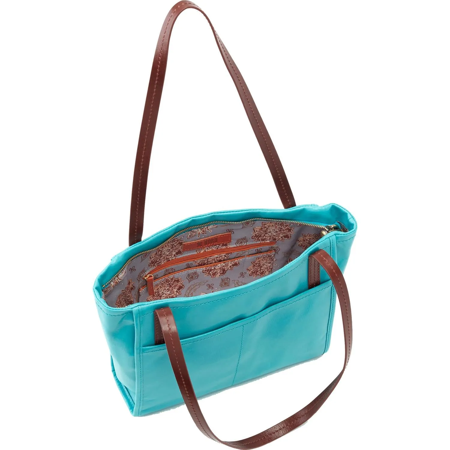 Hobo Chance Satchel Aqua Vintage Hide Leather