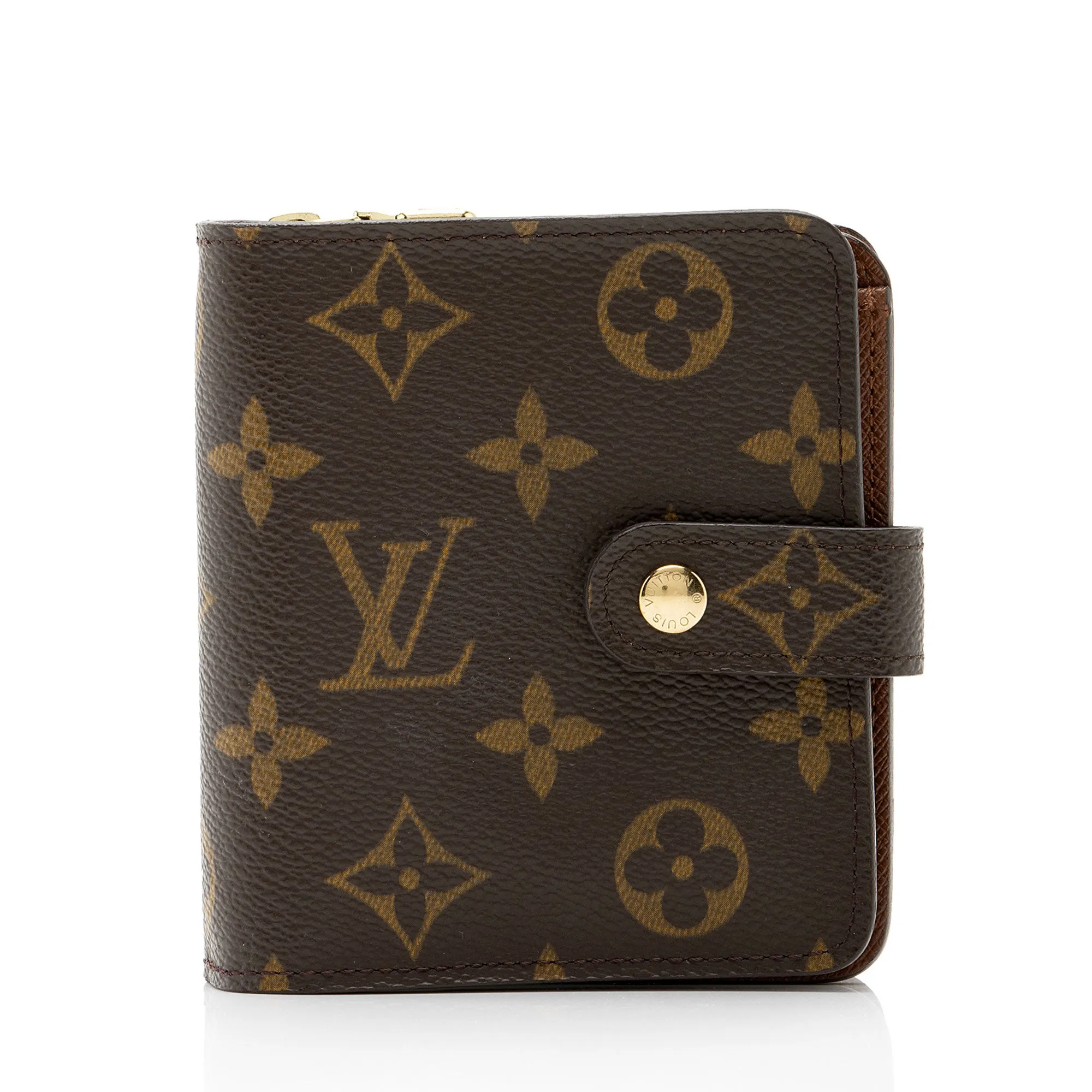 Louis Vuitton Monogram Canvas Zipped Compact Wallet (SHF-ZLqI9R)