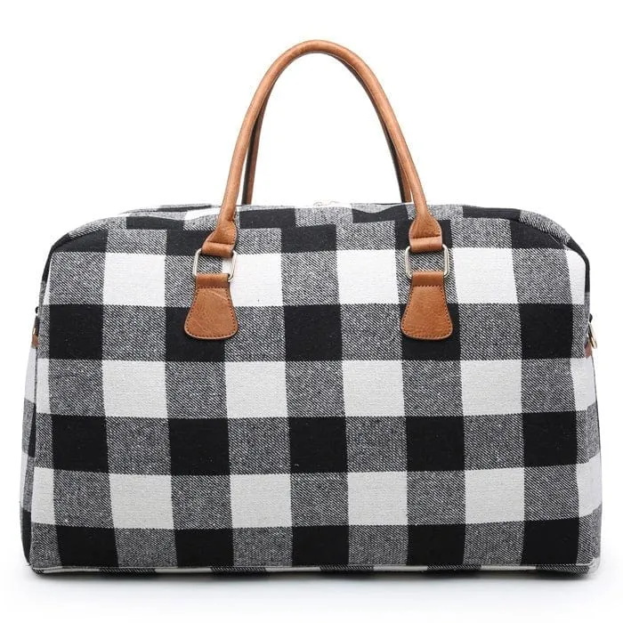 M1909PLD Buffalo Plaid Duffel Weekender Bag