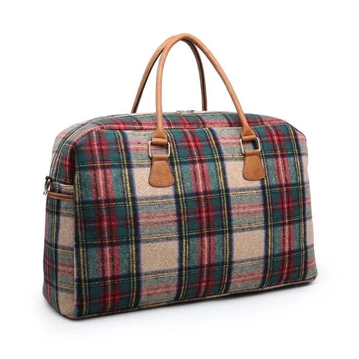 M1909PLD Buffalo Plaid Duffel Weekender Bag