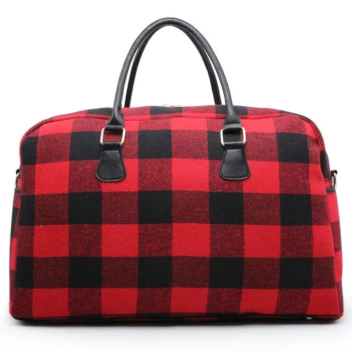 M1909PLD Buffalo Plaid Duffel Weekender Bag