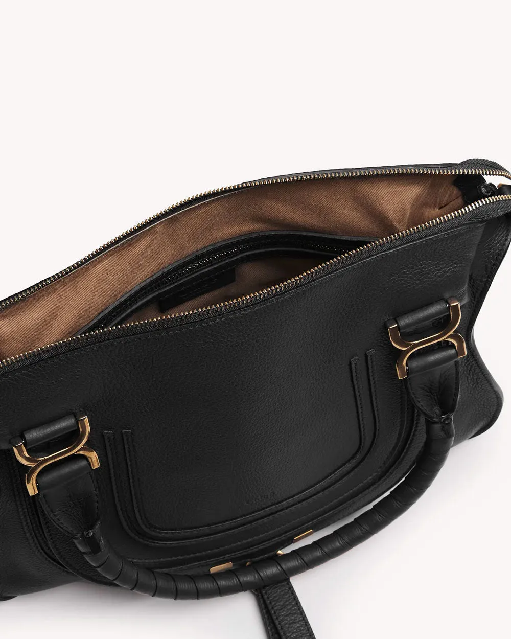 Medium Marcie Double Carry Satchel in Black