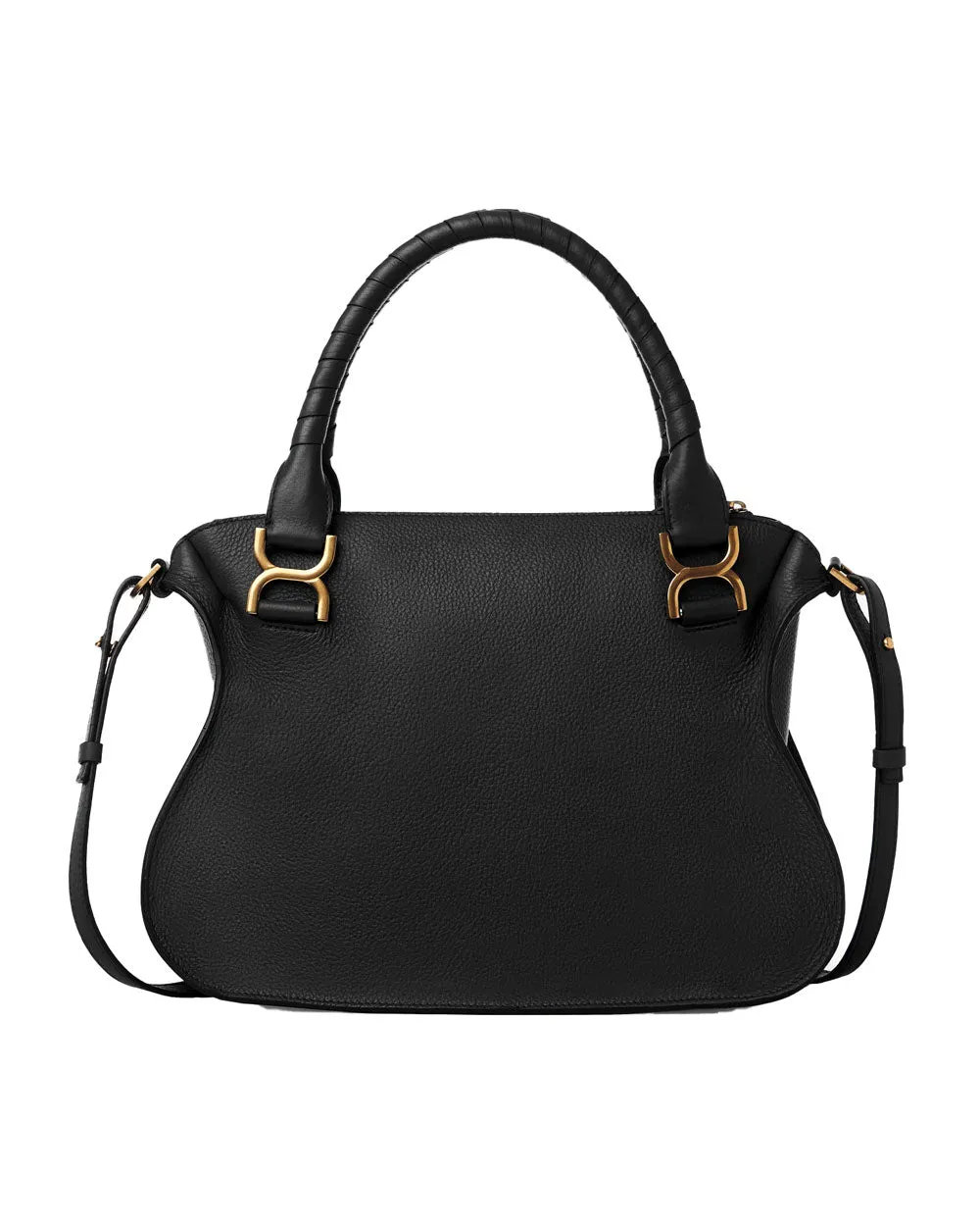 Medium Marcie Double Carry Satchel in Black