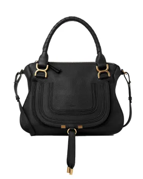 Medium Marcie Double Carry Satchel in Black