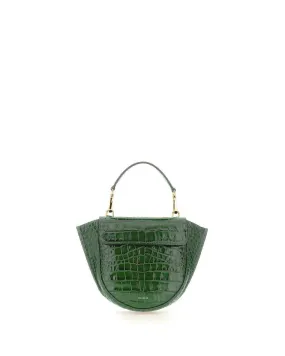 Mini Hortensia Crocodile Trapeze Bag in Olive Crocodile