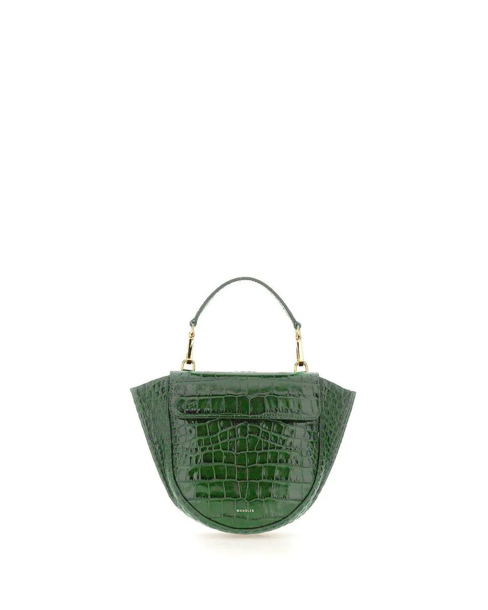 Mini Hortensia Crocodile Trapeze Bag in Olive Crocodile