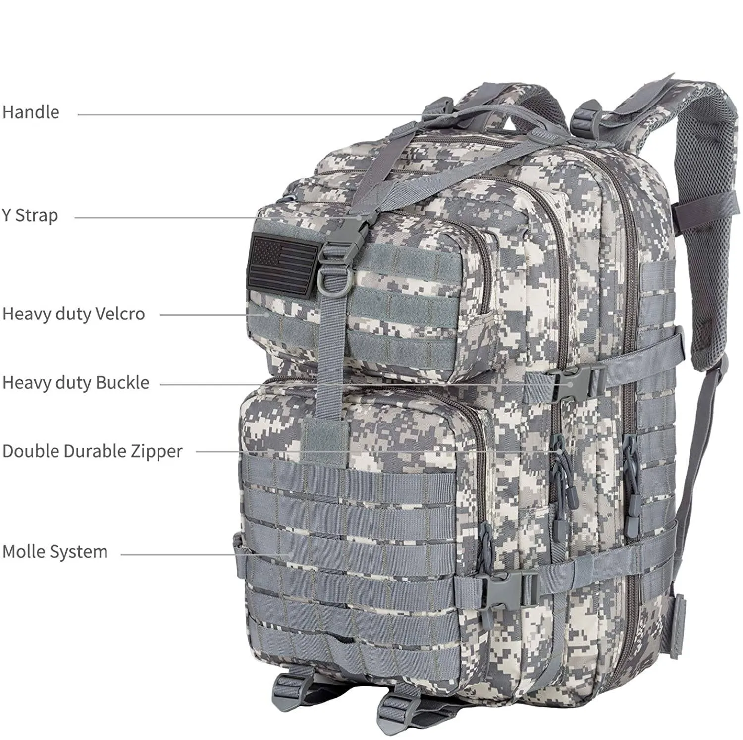 MROYALE™ 45L Tactical Outdoor Hiking Bag | 3 Day Bug Out Army MOLLE Backpack Rucksack