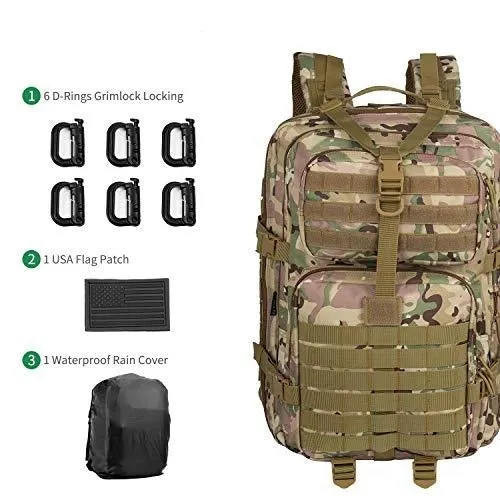 MROYALE™ 45L Tactical Outdoor Hiking Bag | 3 Day Bug Out Army MOLLE Backpack Rucksack