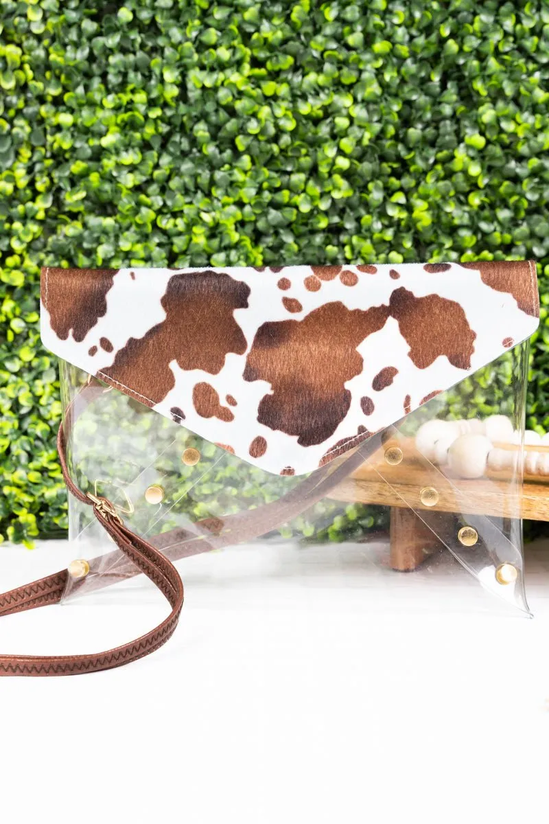 NGIL In The Clear Reese Cow Envelope Clutch