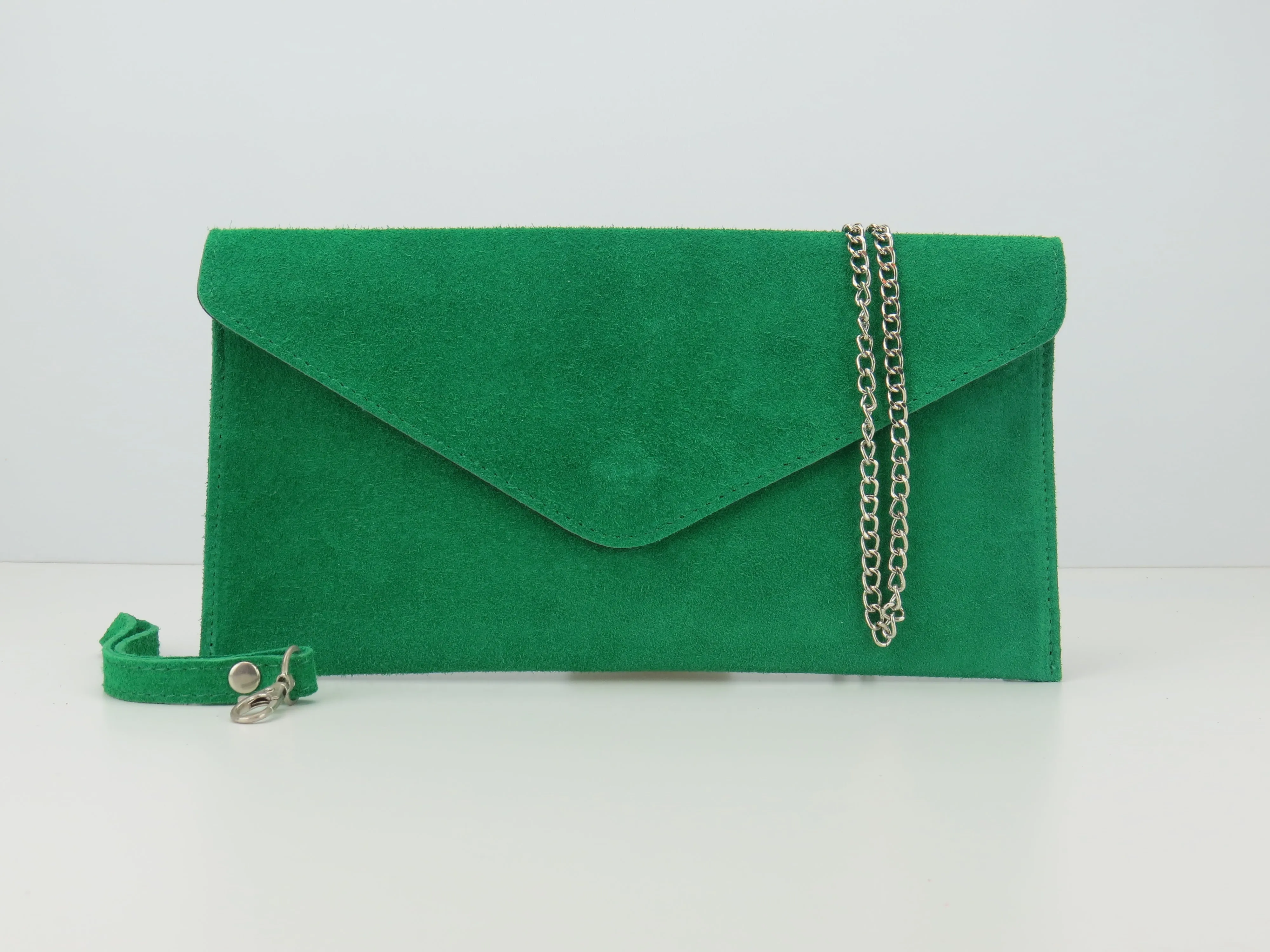 Parrot Green envelope clutch bag