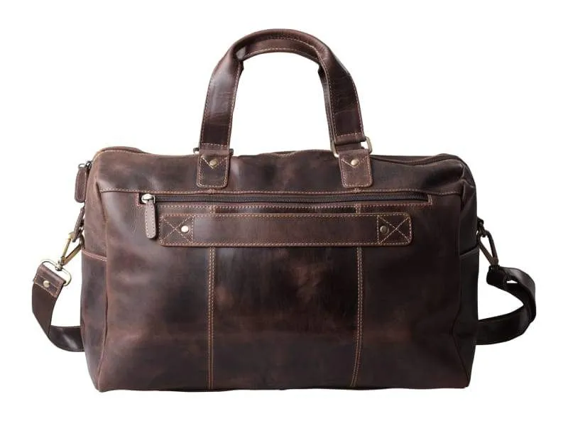 Premium Mens Leather Weekender Duffel Bags for Men with Laptop Storage and Multiple Pockets - Bayfield Bags