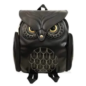 Preppy Owl Pattern and Stitching Design Women's Satchel - Black