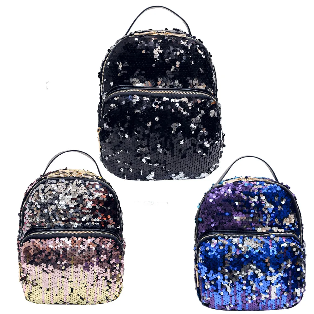 PU Leather Sequins Backpack